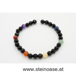 Armband Chakren & Onyx 6mm